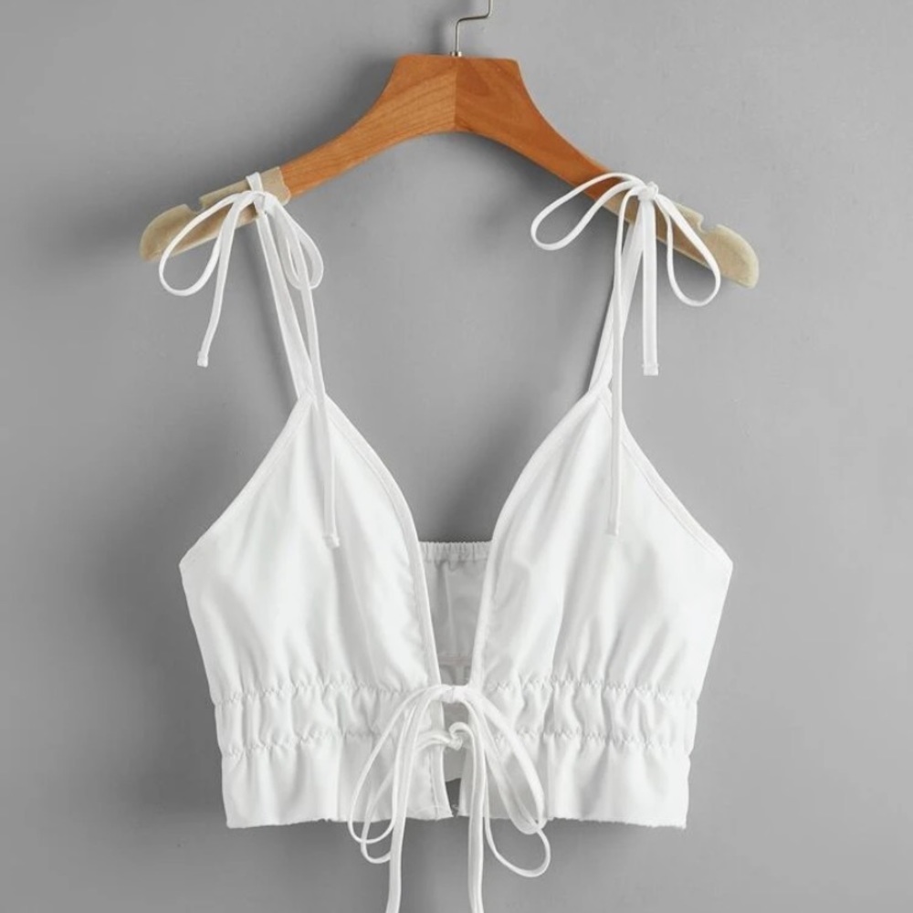 SHEIN white strappy crop top